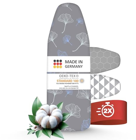 arteneur® - Made in Germany Bügelbrettbezug 140x40 | Hitzereflektierend | Gummizug | OEKOTEX100 | 5 Größen | Bügelbrettbezug für Dampfbügelstation und Dampfbügeleisen | Bügeltischbezug XL