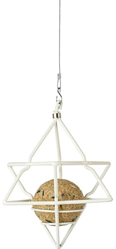 Wildlife Garden WG3331 Meisenknödelspender Stern Weiss Suet Ball - Vogelfutterstation aus Metall