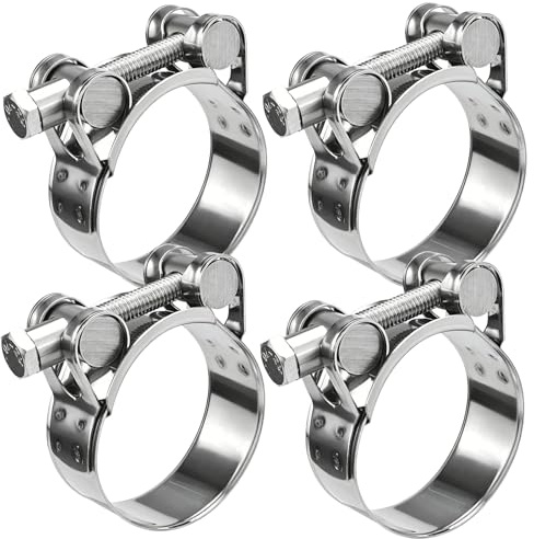 Fomiata Gelenkbolzenschelle 4 Stk 40-43mm, Edelstahl T-Bolzen rostfrei | 20mm Bandbreite, 0.6mm Dicke, DIN 3017, 5Nm, für Turbo Ansaug Kühlerschlauch, einstellbar