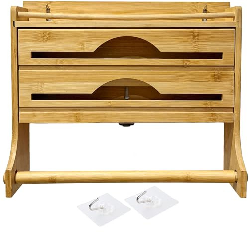 BELLICCIO Supporto per Rotolo da Cucina 4 in 1 Montato a Parete: Mantieni la Tua Cucina Ordinata e Ben Organizzata con questo Pratico e Elegante Accessorio