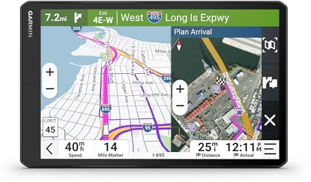 Garmin dēzl™ OTR1020, Extra-Large High-Res 10” GPS Truck Navigator, Custom Routing, Satellite Imagery, Wind Speed, Community-Shared Loading Docks, Entrances and Parking
