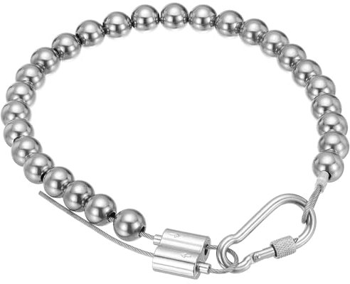 PATIKIL 1Stk Fahnenmast Halter Ring Fahnen Mast Zubehör Fahnen Perlen Befestigungs Ring Haltert Fahnen Nah Am Mast Gewicht mit 304 Edelstahl Kabel Grau
