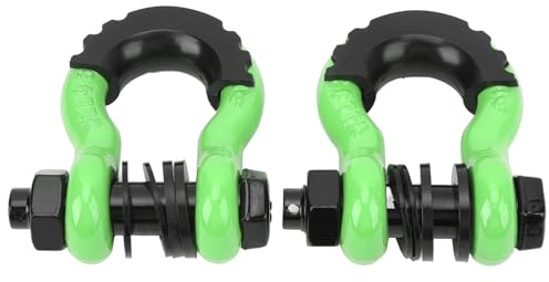 CCYLEZ 3/4-Zoll-D-Ring-Schäkel, 2-teiliger Offroad-Bergungsschäkel mit 7/8-Zoll-Stift für Schnappblöcke, Grün