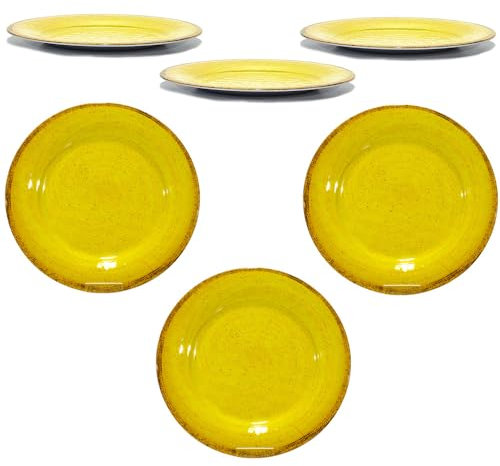 Set 6 Piatti piani per tavola cucina casa D26 cm in melamina lavabile in lavastoviglie pic nic camper campeggio