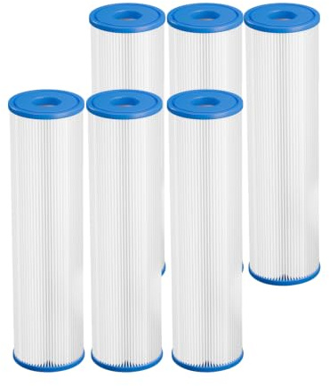 DAYEAR Filtro repuesto baño de hielo 25.4cm x 6.35cm 20 micrones 6 Paquete | Filtro de inmersión fría 20 micrón plisado reemplazo de filtrado de sedimentos para bañera de hielo bañera de hidromasaje