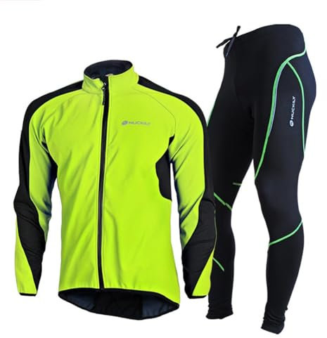 VeloZenith Fahrrad Trikot Set Herren Langarm Fahrradbekleidung Winter Radtrikot (Radjacke Langarm und Fahrradhose mit 3D Sitzpolster) (Schwarz-Grau, M)