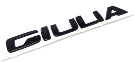 JxbJQQ Auto 3D Buchstabe Motorhaube Abdeckung Wappen Aufkleber Für Alfa Romeo Giulia Stelvio, Auto Vorne Kopf Selbst Kleber Buchstaben Chrom,Giulia-Silver