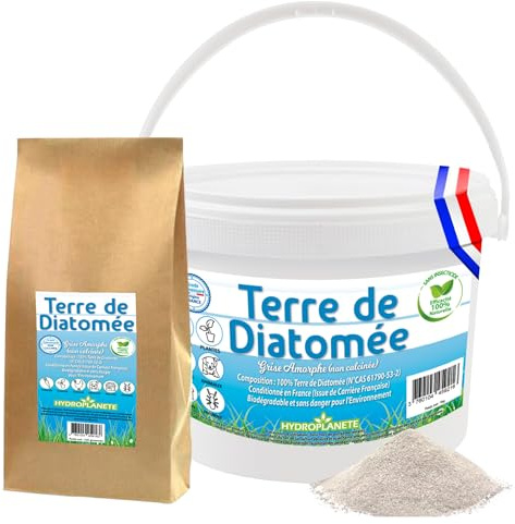 HYDROPLANETE Terre de Diatomée Grise 1,5kg Multi-Usages | Poudre Alimentaire et Hygiène Animale | Sans Additifs et 100% Naturel | Fabriqué en France | Disponible de 350g à 25kg | Hydroplanete