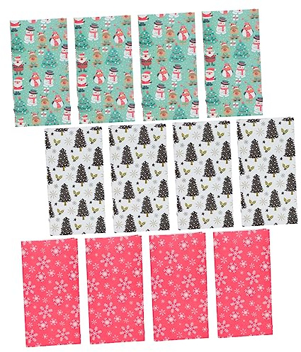 KOMBIUDA 12er-pack Weihnachts-leckerei-aufbewahrungsbeutel Große Papiertüten Zum Verpacken Von Snacks Süßigkeiten Für Feiertage Plätzchentüten Partyzubehör Zufälliger Stil