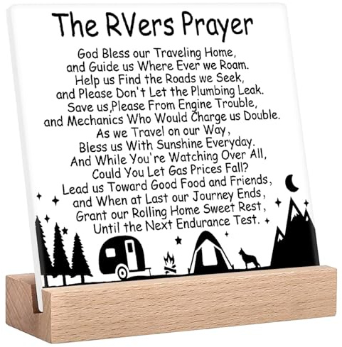 Funny Camping Gifts for Campers Women - RV Prayer Sign Camper Decor for Inside & Campsite Signs - Camper Accessories Travel Trailers Decorations