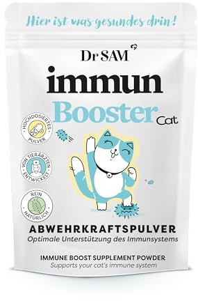 Dr. Sam Premium Immunsystem Pulver für Katzen - Immunbooster der pflanzliche Gesundheitshelfer zur Stärkung der Abwehrkraft - Hilft unterstützend bei Krankheit - Cat Immune Powder - hochdosiert - 90g