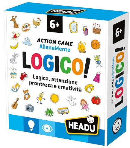 HEADU - È Logico! - Un Gioco di Logica, Prontezza e Creatività. Giochi Educativi 5 6 7 8 Anni, Giochi didattici per Bambini, Giochi da Tavolo Intelligenti, Regalo Bambino 6 Anni, Regalo Bambina 7 Anni