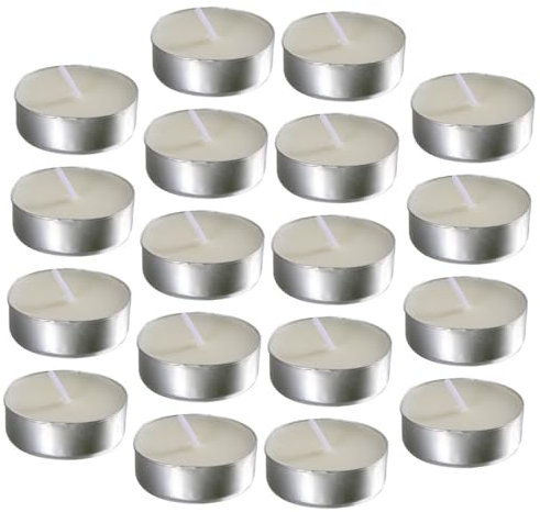 Vela de Té para Boda Redonda Color Marfil de Parafina 50 Unidades