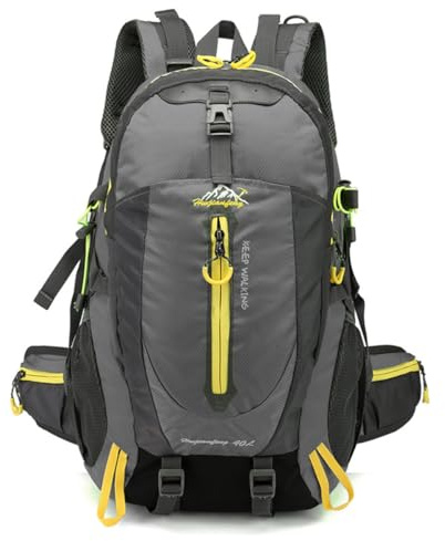 OLYSPM Zaino Trekking 40 Litri,Zaino Montagna Donna Uomo Impermeable con Spalliere Regolabili per Trekking,Campeggio,Alpinismo