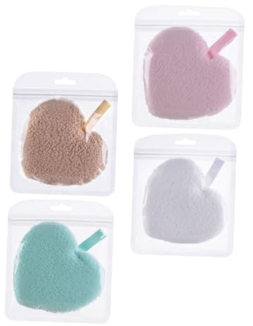 Zerodeko Abschminkpads aus Schwamm Herzförmige 4 Stück für Make Up Entfernung und Überschüssiges Öl für Camping und Zuhause