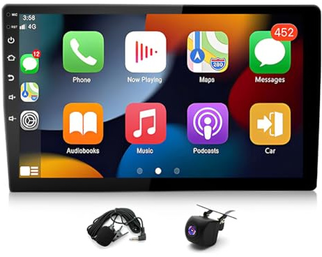 4+64G Double Din Car Stereo for Dodge Durango 2011 2012 2013 with Wireless CarPlay Android Auto, 10.1 Inch Android 13 Touchscreen Display Radio Player Audio Receiver Headunit with GPS Navi DAB+ DVR