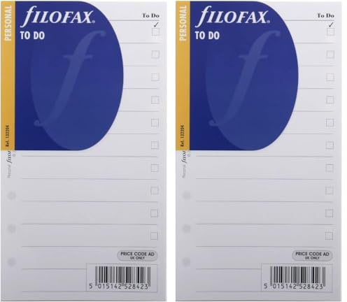 Filofax 132204 Personal To Do Notizpapier, Englisch, weiß (Packung mit 2)