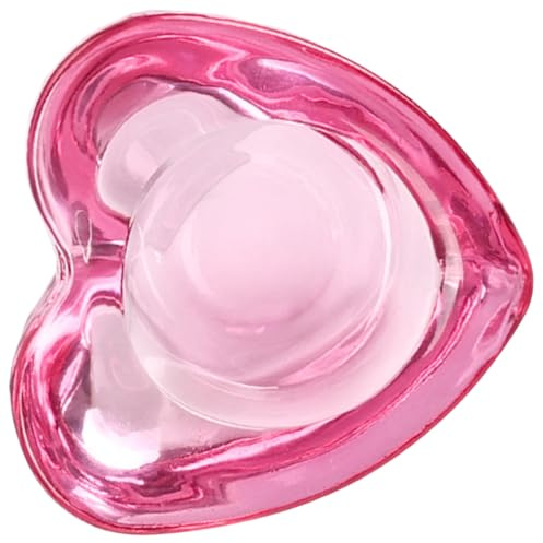 HOMSFOU Bol à Ongles en Verre Rose de Cœur, Élégant et Simple D'utilisation, Accessoire Nail Art Utile pour Manucure Délicate et Professionnelle
