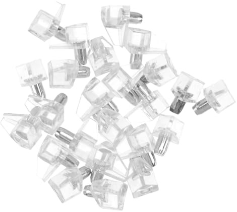 OHPHCALL Supporti per Mensole per Mobili 100 Pezzi, Pioli e Perni in Plastica e Ferro Trasparente, Staffe per Armadi e Librerie, Accessori per Arredamento Casa