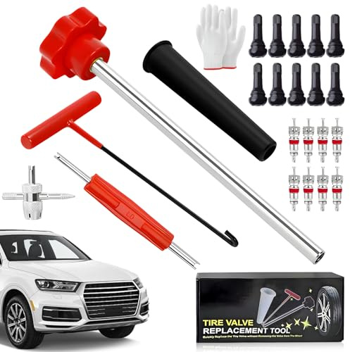 ZITUZY 23 Stück Reifenventil Werkzeug Set, Reifenreparatur Werkzeug Zubehör, für Ventilkern-Reparatur & Reifenventilentfernung, für Auto, LKW, Motorrad