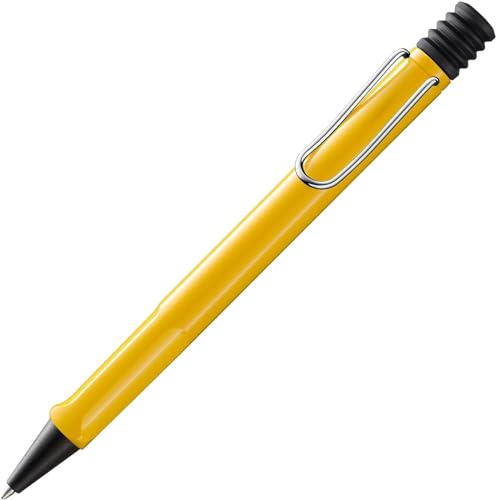 Lamy safari yellow Kugelschreiber - zeitlos klassischer Kuli mit ergonomischem Griff & robustem ASA-Kunststoff - inkl. Großraummine M 16 in Strichbreite M in blau