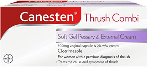 Canesten Thrush Combi Soft Gel Pessary & External Cream for Thrush Treatment | Clotrimazole | Two-Step Complete Relief Thrush Treatment