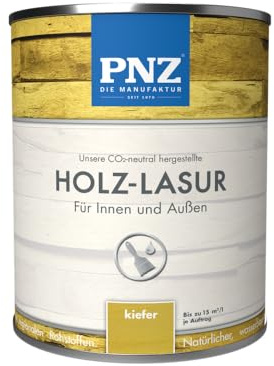 PNZ Holzlasur für Innen und Außen | lösemitttelfreie Farblasur | Nachhaltig hergestellt mit regionalen Rohstoffen | für alle Hölzer, auch Bienenhäuser, Gebinde:0.75L, Farbe:kiefer