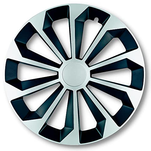 Albrecht 16 Zoll Radkappen Silber/schwarz für Stahlfelgen - Fame Radzierblenden aus hochwertigem Kunststoff - Langlebige Radblenden in originaler Albrecht Verpackung - Made in EU