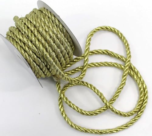 CaPiSo Kordel 10m x 6mm Lurex Glanzkordel Drehkordel glänzend Dekoband Kordelband Schnur Kordelschnur (Gold)