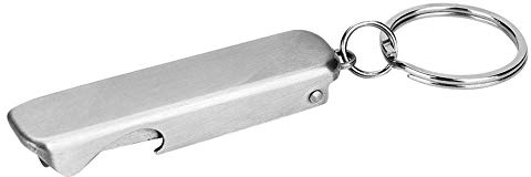 2 en 1 Abrebotellas Llavero Llave Mini Portátil Herramienta Llavero Anillo Cortaúñas de Cortador de Uñas Acero inoxidable Nail Clippers Abridor de Botellas