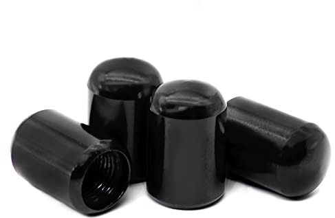 Sufilux Car Tire Valve Stem Caps, 4pcs Air Caps Stem Covers, Universal Tire Valve Caps for Cars, SUVs, Bike, Trucks and Motorcycles, Car Wheel & Tire Exterior Accessories Parts - Black
