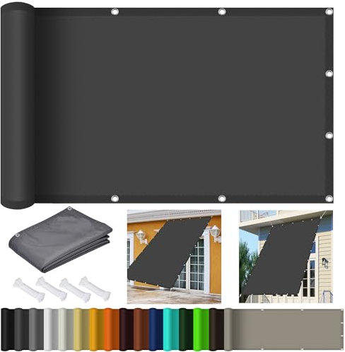 Vela Ombreggiante 3.2 x 6.2 m Impermeabile, Rettangolare Tenda a Vela Ombreggiante Telo con Occhielli PES Protezione UV 98% per Esterno, Giardino e Terrazza, Grigio Scuro