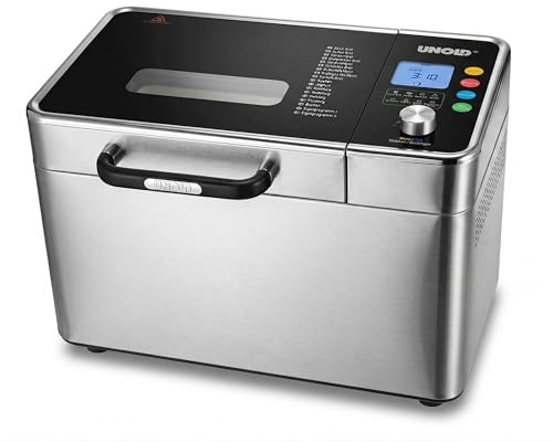 UNOLD Brotbackautomat BackProfi 68476 – Brotbackmaschine mit automatischer Zutatenspender, 18 Programme inkl. Glutenfrei & Joghurt, Touchscreen, Timer bis 15 h, Warmhaltefunktion - bis 1000g Brot