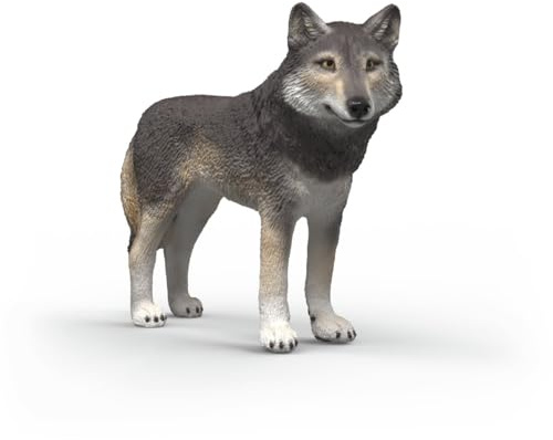 schleich WILD LIFE | Amerikansk Varg 14991 | Detaljerad djurfigur och samlarfigur | Zoo Toys | Present för pojkar och flickor | Födelsedagsdekoration | Figur från 3 år | 10 x 7 x 12 cm | Figur från 3 år | realistiska djurfigurer | detaljerad djurfigur | present till pojkar och flickor