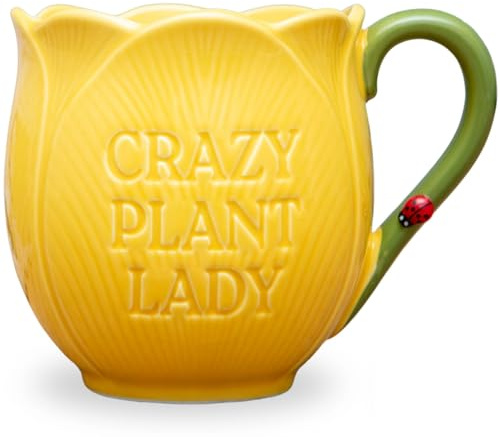 Boxer Gifts Crazy Plant Lady Tulip Flower Mug – Plant Gift for Houseplant Lovers, Gardening Present for Women