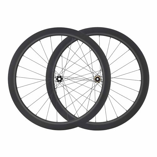 700C Kolfiberhjulsats För Landsvägscykel 35/45/50mm Hybridcykelfälg 36/60T Spärrhake 15 * 100/12 * 142mm Center Lock Thru Axle, 32C- 38C/2.2-2.35 Clincher-däck, HG Cassette 7-11speed(60T,50mm)