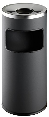 Durable Papierkorb Safe mit Ascher und Flammenlöschkopf, rund, anthrazit, 333258, 17 Liter