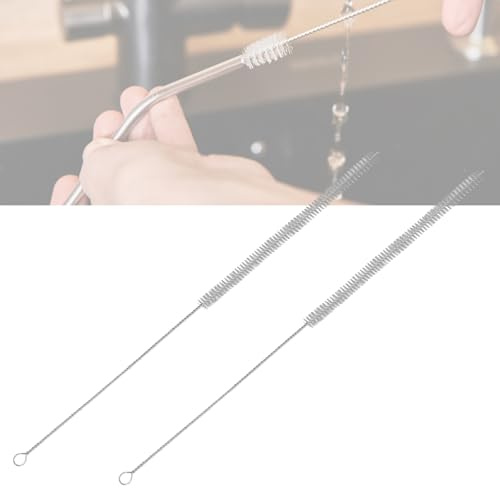 Podoy Straw Brush Pipe Cleaner 18 White Nylon Bristle Wire Brush (2 Pack)