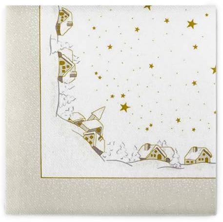 Mank GmbH Airlaid Servietten 40x40 cm, Premium Einweg-Serviette, stoffähnlich und saugstark, perfekt für Weihnachtsfeiern & Adventsfeiern, Winter Weihnachtsservietten 50 Stück Winterzauber