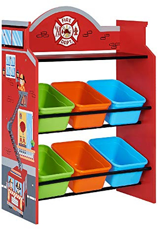 Fantasie-Felder Kleine Feuerwehr Spielzeug Veranstalter mit Lagerplätzen TD-13211A