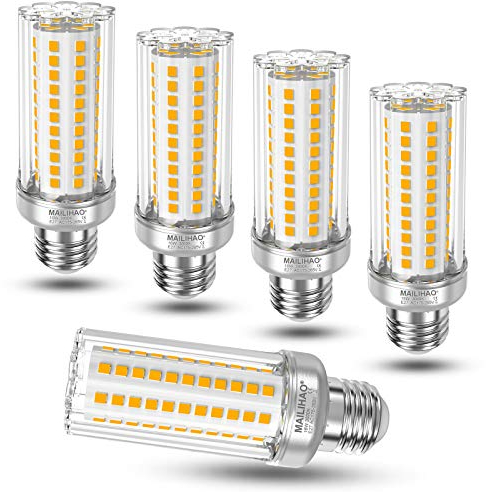16 W E27 LED-Leuchtmittel, entspricht 120 W 150 W Halogenlampe, warmweißes Licht 3000 K 1900 lm, Edison Mais Kerzenhalter, hohe Helligkeit und energiesparend, nicht dimmbar, 5 Stück