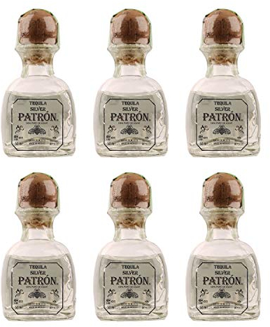 Patron Silver Tequila 5cl Miniature x 6 Bottles