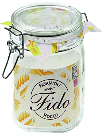 Weck 58300 Bormioli Rocco Fido 58300-Juego de 4 Plancha de Alambre (1115 ml, Incluye Goma, conservas, Postre, tarros de Mermelada), Cristal