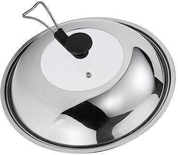 Cabilock In Acciaio Inox Copertura del Pot con Cupola di Visibile in Piedi Pan Piatto Piatto Caldo Copre Coperchi di Ricambio per Friggere Pan E Pentole 32 Centimetri