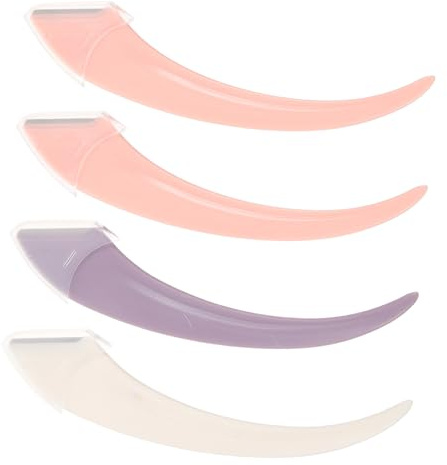 minkissy 4pezzi Rasoio Per Sopracciglia Manico Curvo Rifinitore Per Sopracciglia Depilatore Per Viso Kit Di Strumenti Per Trucco Piccolo e Portatile