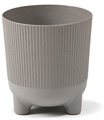 Lamela ARIA ECO WOOD JUMPER Flowerpot Herb Plant New Season 2022 Balcony Garden Container Bucket Unique Surface Design Origina Kids Room impress? (Ø 14 cm, Grey)