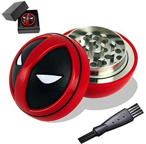 Grinder Especias， Grinder Metálico Araña Dibujos Animados，Consta de 3 Partes, con Cepillo de Limpieza，Adecuado para té, café, condimentos de cocina, El Molinillo Esencial para Hombres y el Hoga