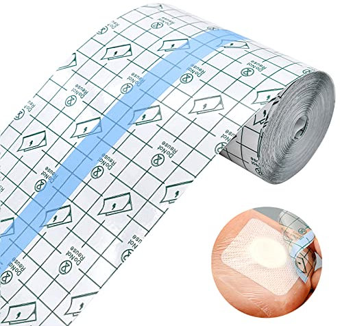1 Rollo vendaje transparente impermeable, vendaje para tatuajes anti-alérgica, cinta adhesiva transparente heridas para deportes natación ducha (10cm x 10 m)