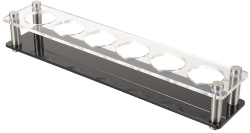 DOITOOL Shot Glass Rack with 6 Slots Acrylic Holder for 50Ml Shot Glasses Party Bar Ktv Drinking Cup Tray with Rubber Legs