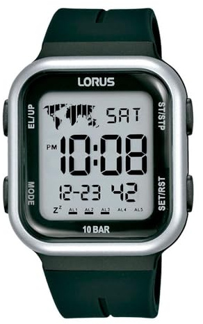 Lorus Herren Uhr Chronograph Digital mit Silikonband R2351PX9